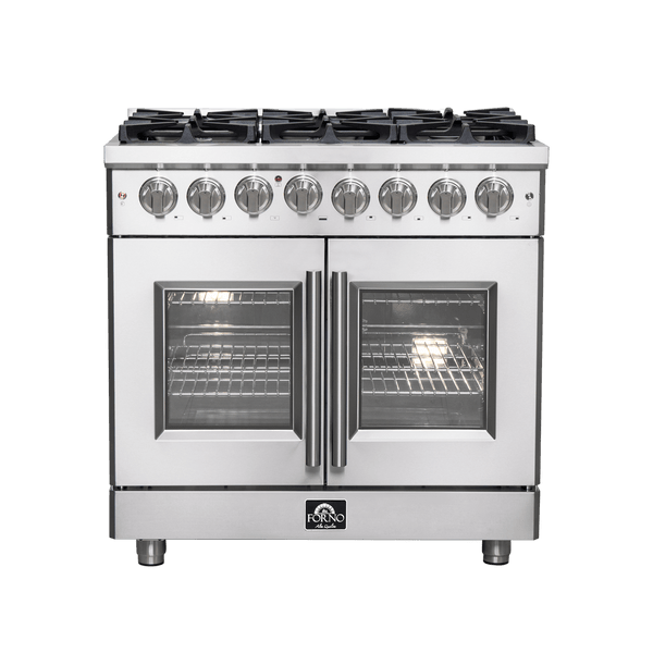 FORNO Massimo 36″ Freestanding French Door Dual Fuel Range