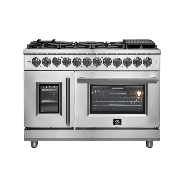 FORNO Massimo 48″ Freestanding French Door Dual Fuel Range