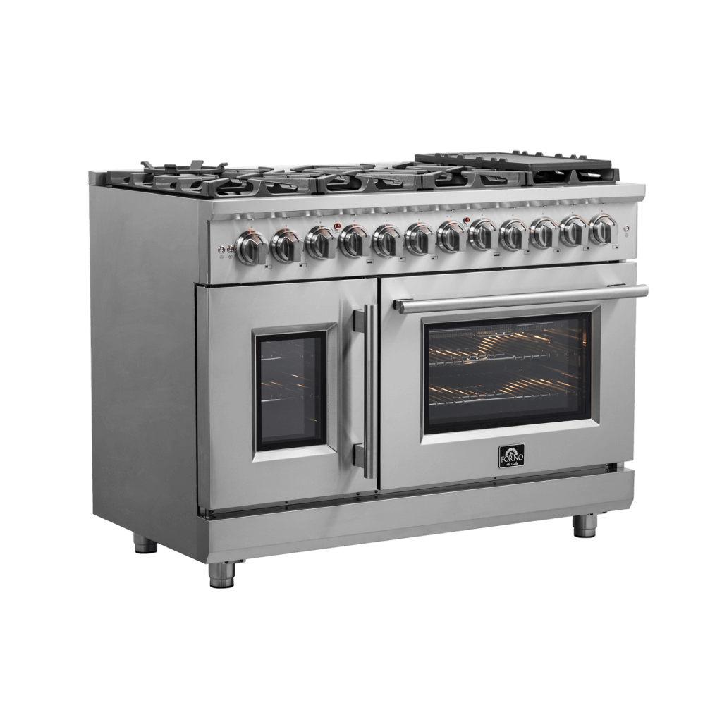 FORNO Massimo 48″ Freestanding French Door Dual Fuel Range