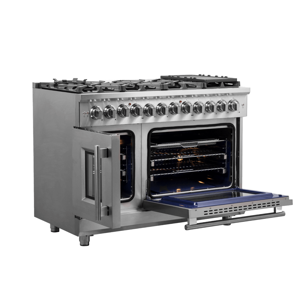 FORNO Massimo 48″ Freestanding French Door Dual Fuel Range