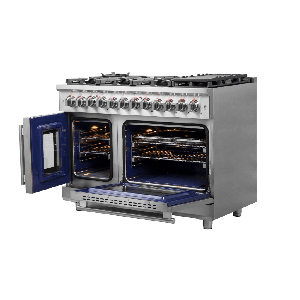 FORNO Massimo 48″ Freestanding French Door Dual Fuel Range