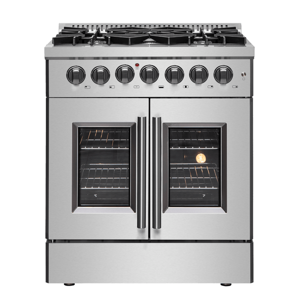 FORNO Galiano 30″ Freestanding French Door Dual Fuel Range