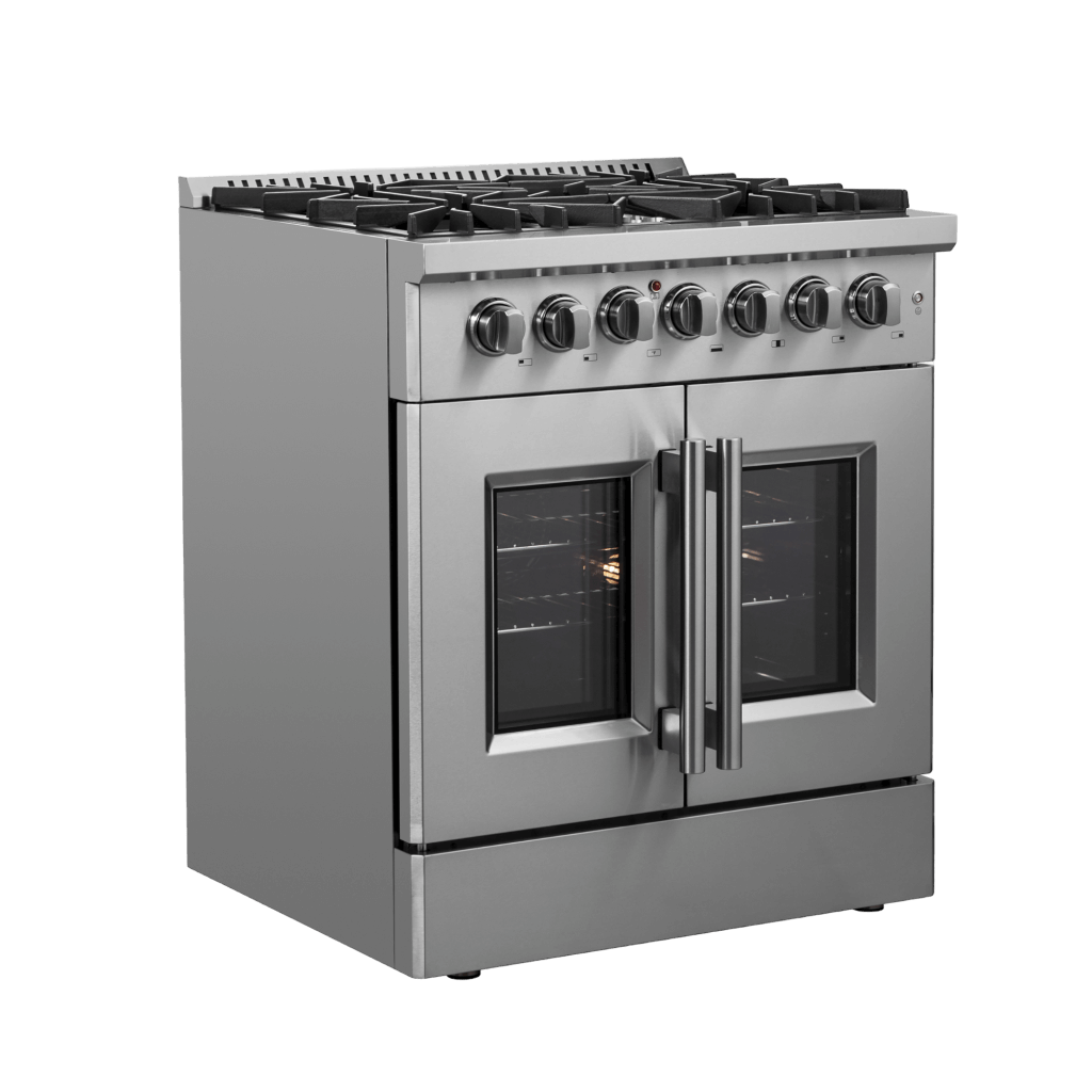 FORNO Galiano 30″ Freestanding French Door Dual Fuel Range