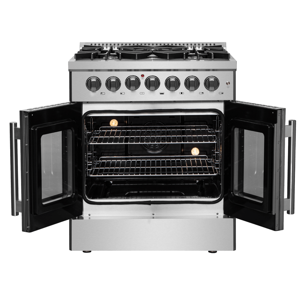FORNO Galiano 30″ Freestanding French Door Dual Fuel Range