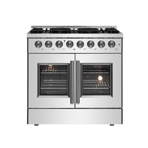 FORNO Galiano 36″ Freestanding French Door Dual Fuel Range