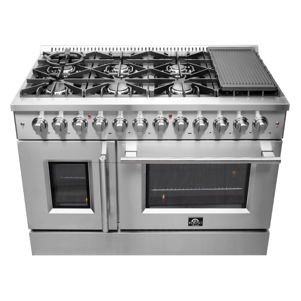 FORNO Galiano 48″ Freestanding French Door Dual Fuel Range
