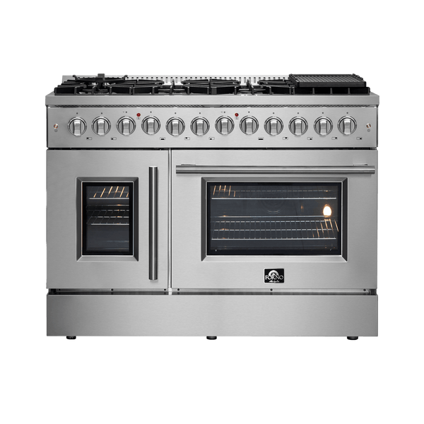 FORNO Galiano 48″ Freestanding French Door Dual Fuel Range