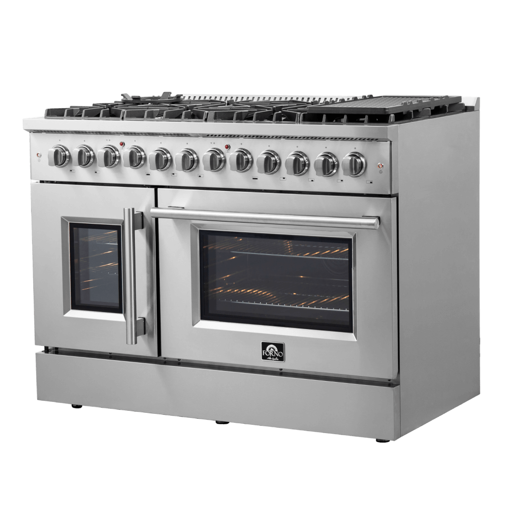 FORNO Galiano 48″ Freestanding French Door Dual Fuel Range