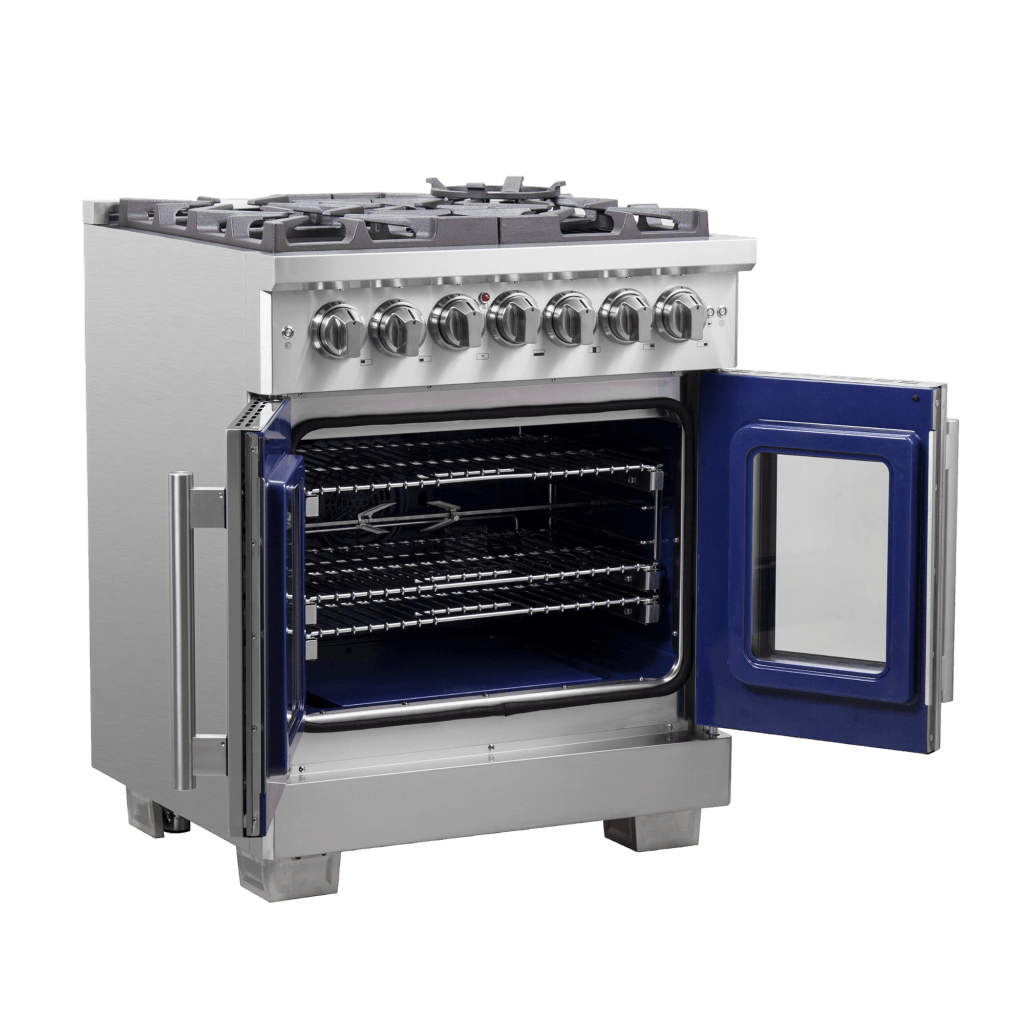 FORNO Capriasca 30″ Freestanding French Door Dual Fuel Range