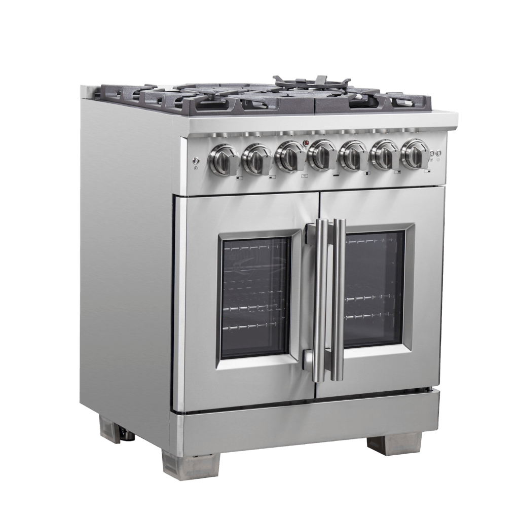 FORNO Capriasca 30″ Freestanding French Door Dual Fuel Range