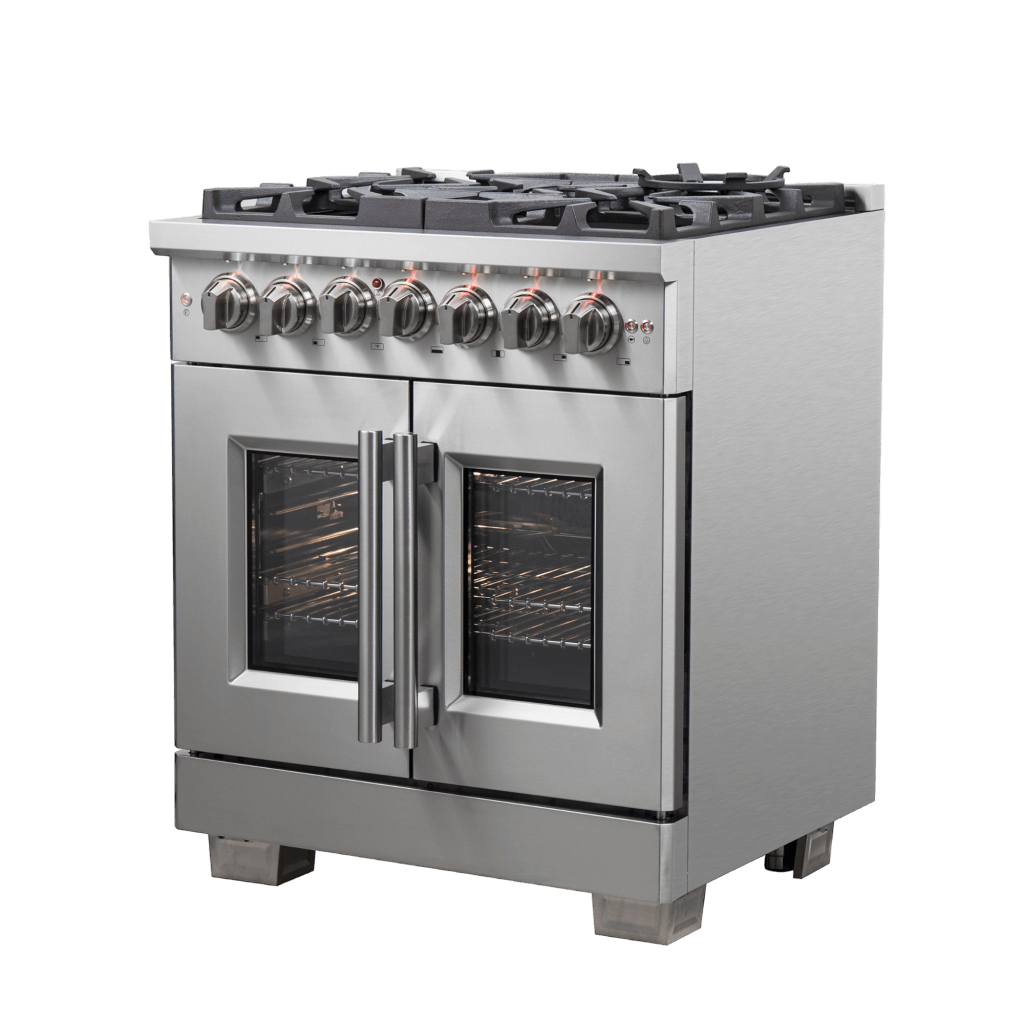 FORNO Capriasca 30″ Freestanding French Door Dual Fuel Range