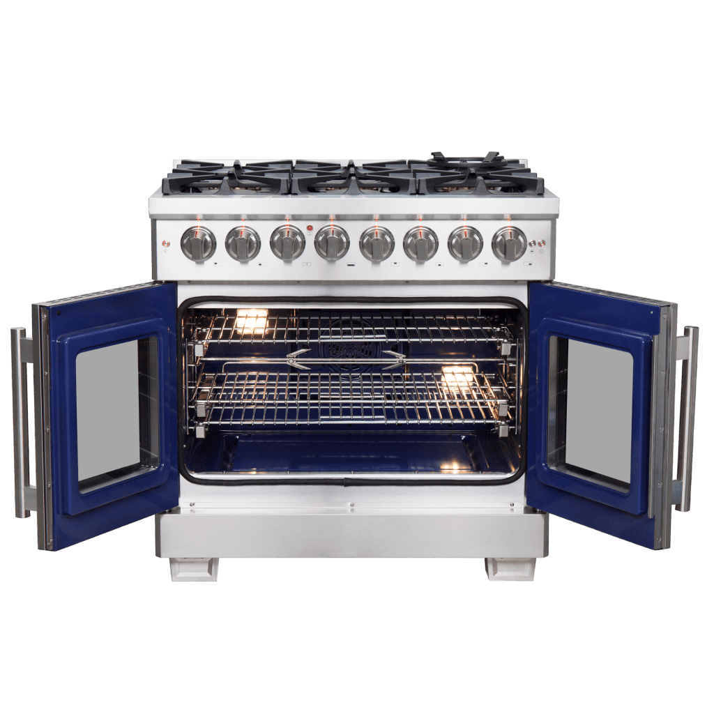 FORNO Capriasca 36″ Freestanding French Door Dual Fuel Range
