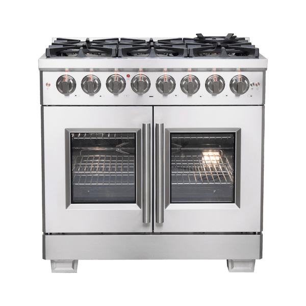 FORNO Capriasca 36″ Freestanding French Door Dual Fuel Range