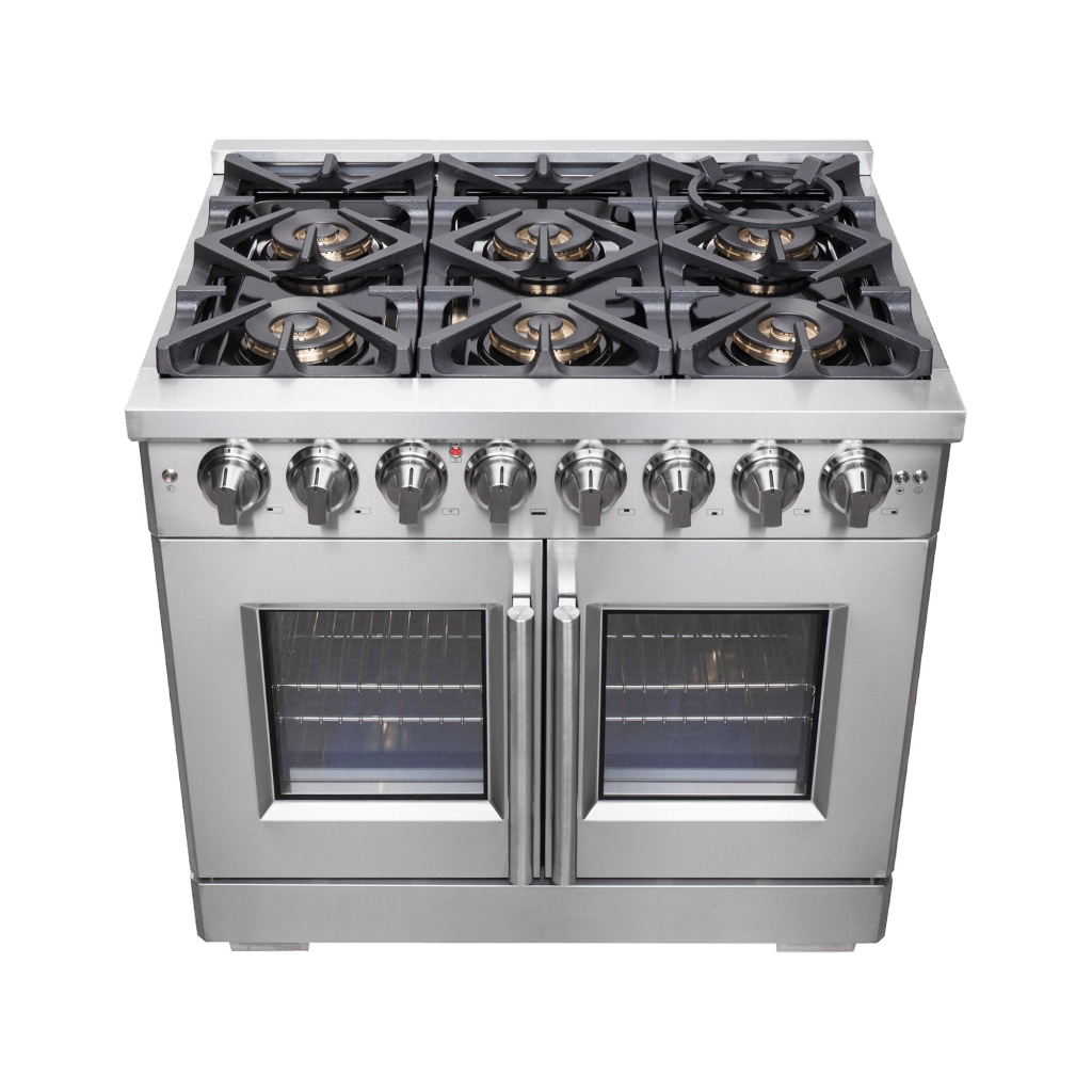 FORNO Capriasca 36″ Freestanding French Door Dual Fuel Range