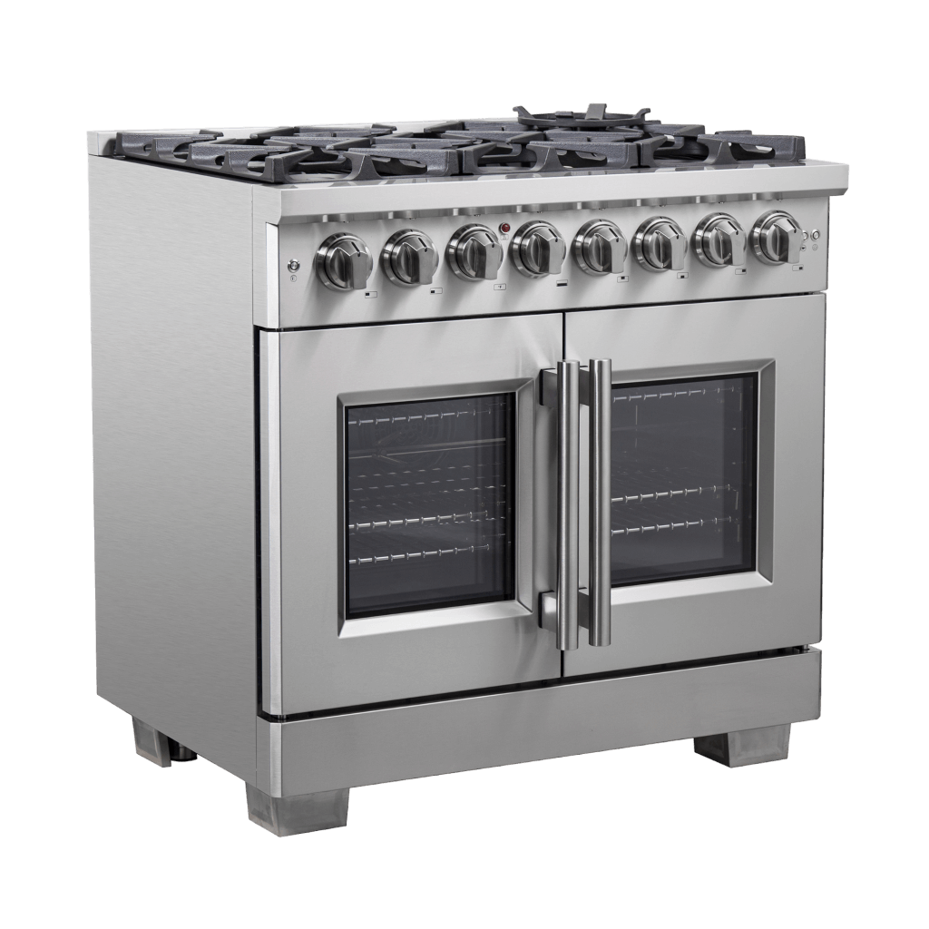 FORNO Capriasca 36″ Freestanding French Door Dual Fuel Range