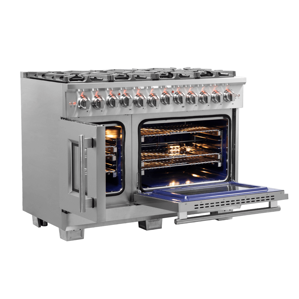 FORNO Capriasca 48″ Freestanding French Door Dual Fuel Range