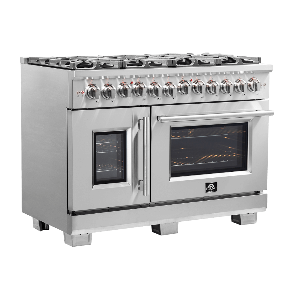 FORNO Capriasca 48″ Freestanding French Door Dual Fuel Range