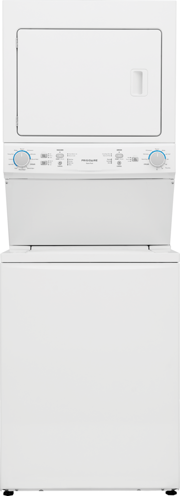 Frigidaire Electric Long Vent Stacked Laundry Center - 3.9 Cu. Ft Washer and 5.5 Cu. Ft. Dryer