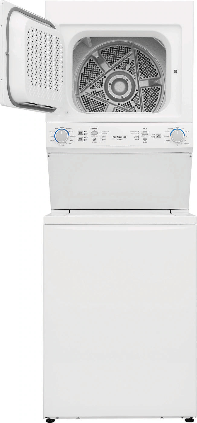 Frigidaire Electric Long Vent Stacked Laundry Center - 3.9 Cu. Ft Washer and 5.5 Cu. Ft. Dryer
