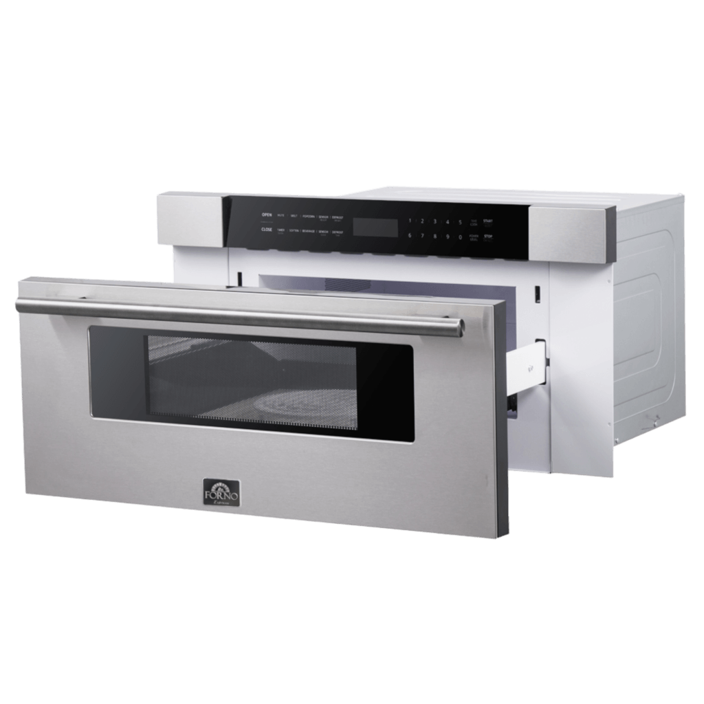 FORNO Capoliveri 30 Inch Stainless-Steel 1000 Watts Microwave Drawer 1.2 cu.ft.