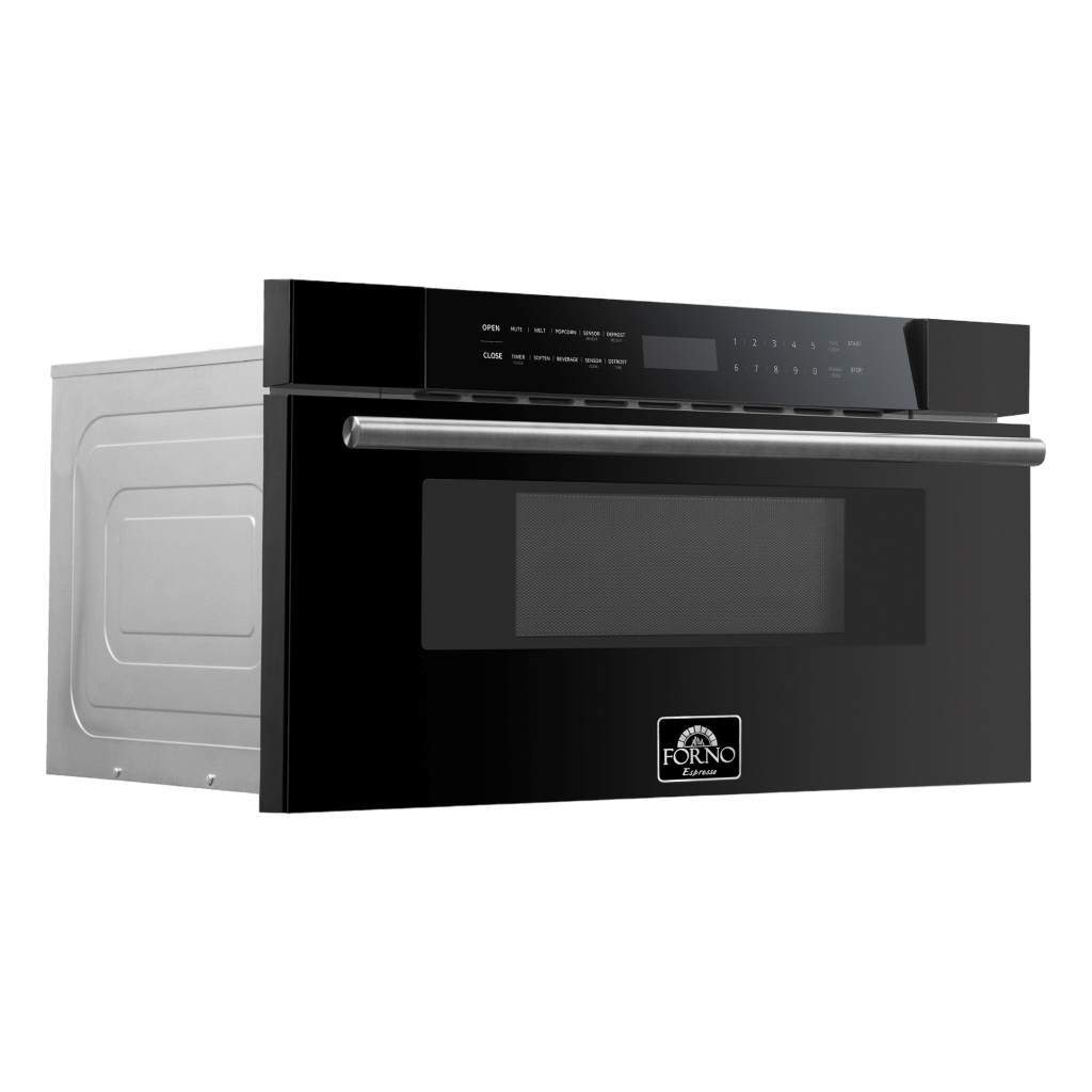 FORNO Capoliveri Espresso Black 30 Inch 1000 Watts Microwave Drawer 1.2 cu.ft.