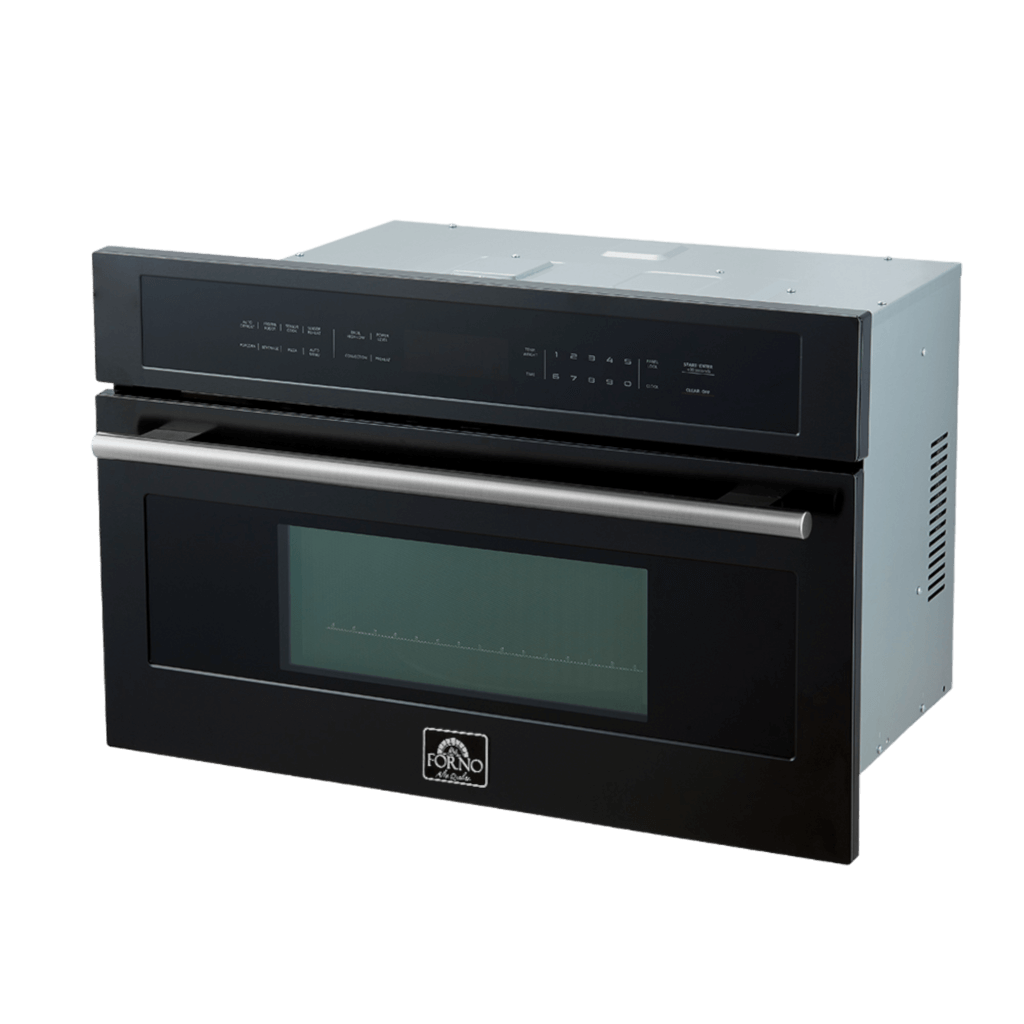 FORNO Oliena Espresso Black 30 Inch 1750 Watt Compact Oven & 1000 Watt Microwave, 1.6 cu. ft.