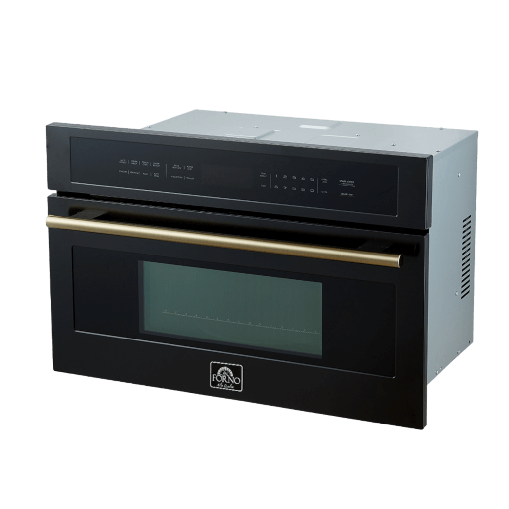FORNO Oliena Espresso Black 30 Inch 1750 Watt Compact Oven & 1000 Watt Microwave, 1.6 cu. ft.