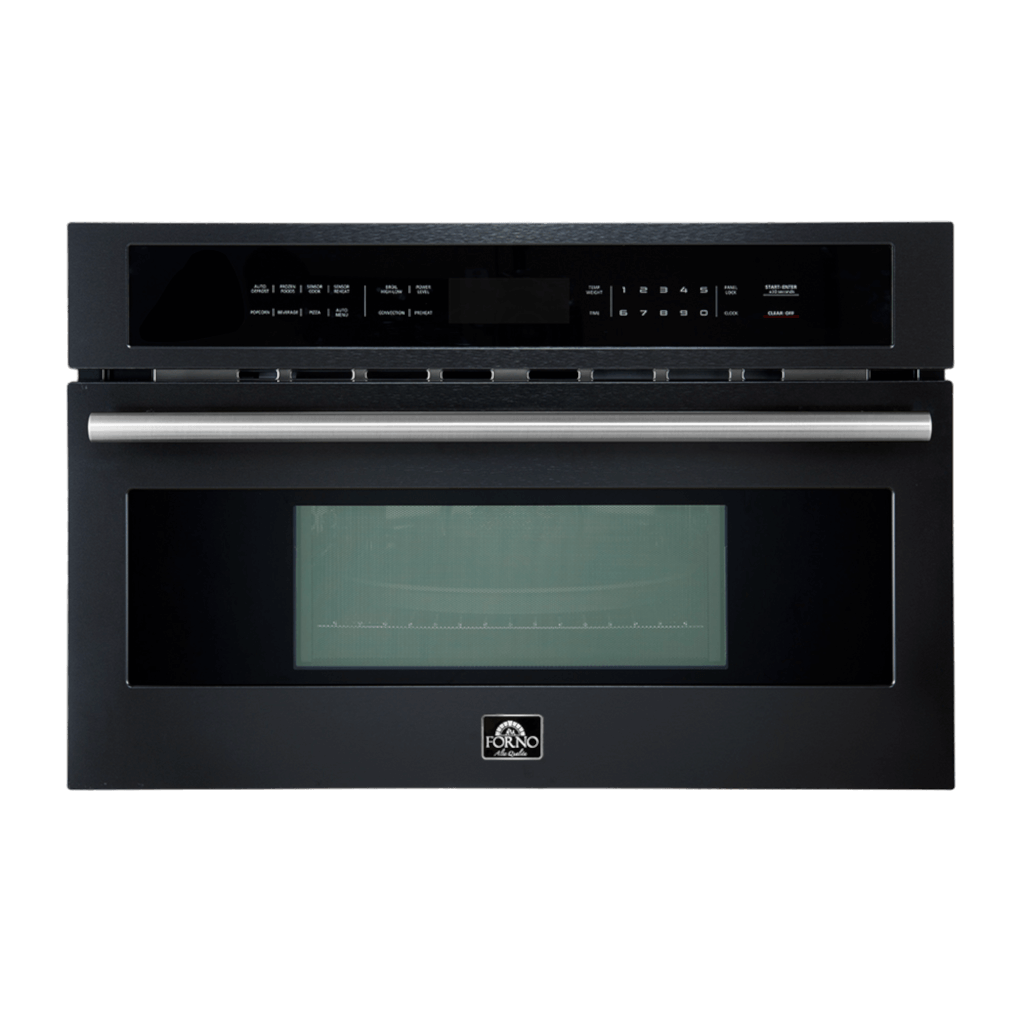 FORNO Oliena Espresso Black 30 Inch 1750 Watt Compact Oven & 1000 Watt Microwave, 1.6 cu. ft.