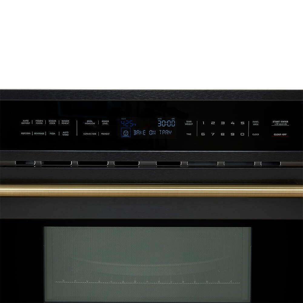 FORNO Oliena Espresso Black 30 Inch 1750 Watt Compact Oven & 1000 Watt Microwave, 1.6 cu. ft.