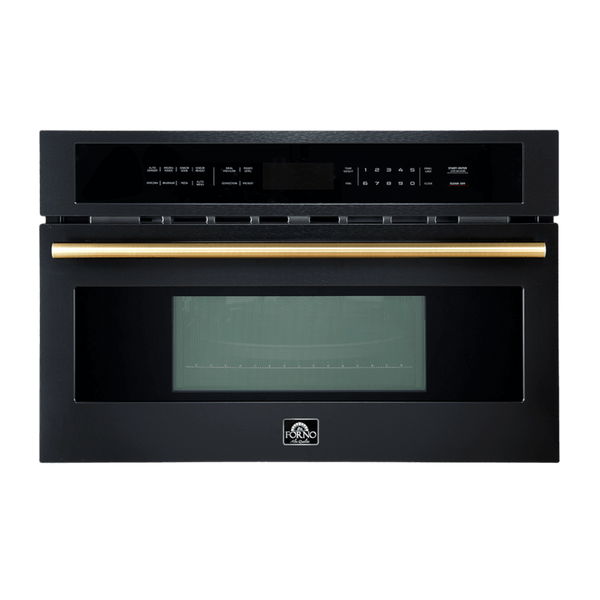 FORNO Oliena Espresso Black 30 Inch 1750 Watt Compact Oven & 1000 Watt Microwave, 1.6 cu. ft.