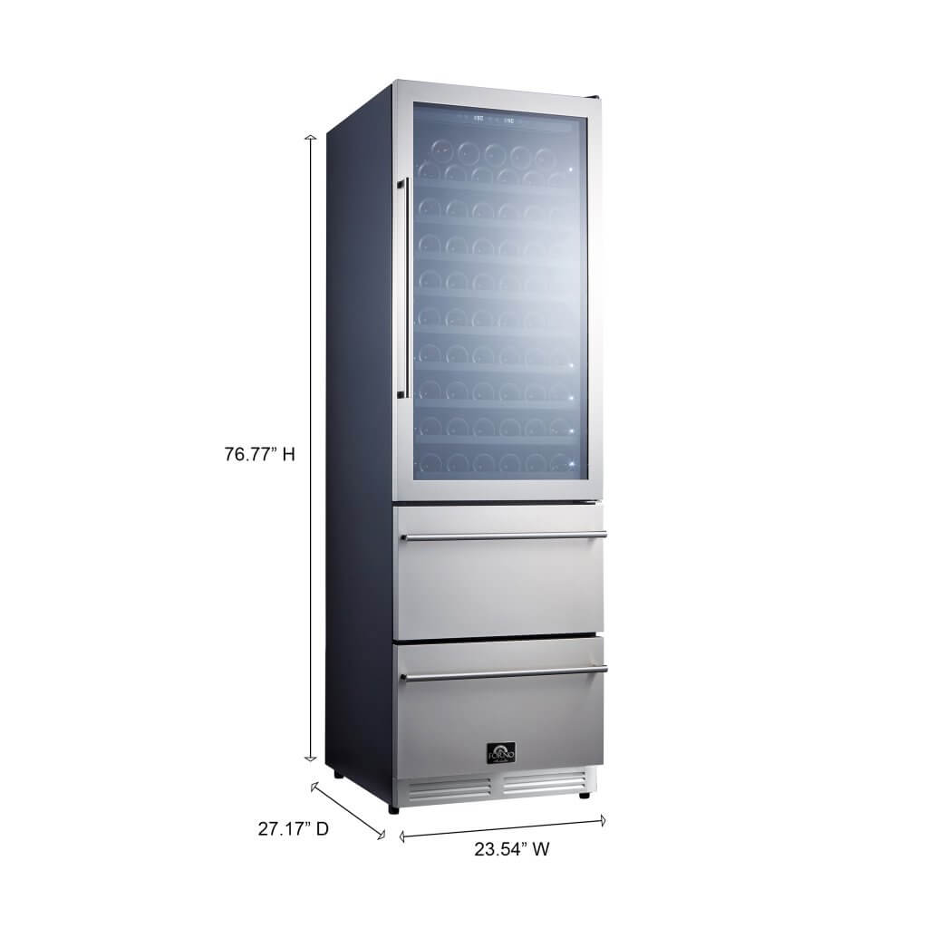 FORNO Azienda – Dual Temperature Zone 24” Wine Cooler -108 Bottles