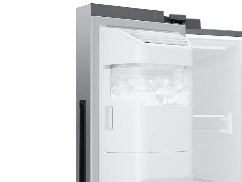 27.4 cu. ft. Large Capacity Side-by-Side Refrigerator in Black Stainless Steel