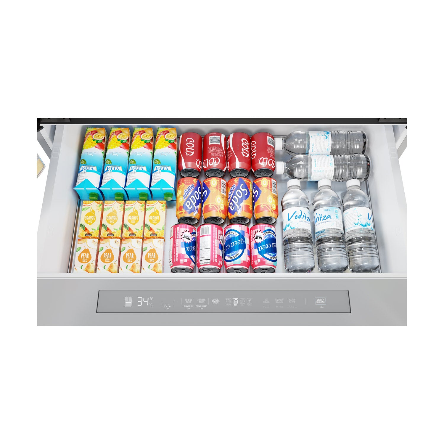 Sharp French 4-Door Counter-Depth Refrigerator with Water Dispenser (SJG2254FS)
