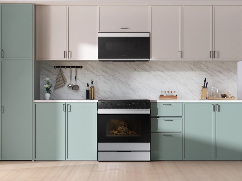 Bespoke 6.3 cu. ft. Smart Slide-In Electric Range with Air Sous Vide & Air Fry in Matte Black Steel