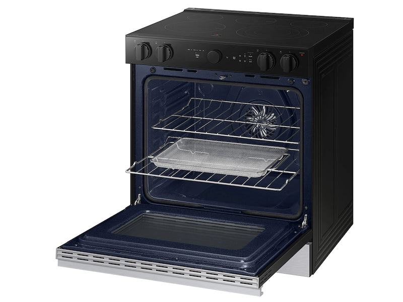 Bespoke 6.3 cu. ft. Smart Slide-In Electric Range with Air Sous Vide & Air Fry in Matte Black Steel