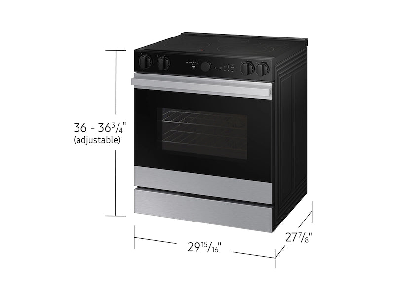 Bespoke 6.3 cu. ft. Smart Slide-In Electric Range with Smart Oven Camera & Illuminated Precision Knobs in White Glass