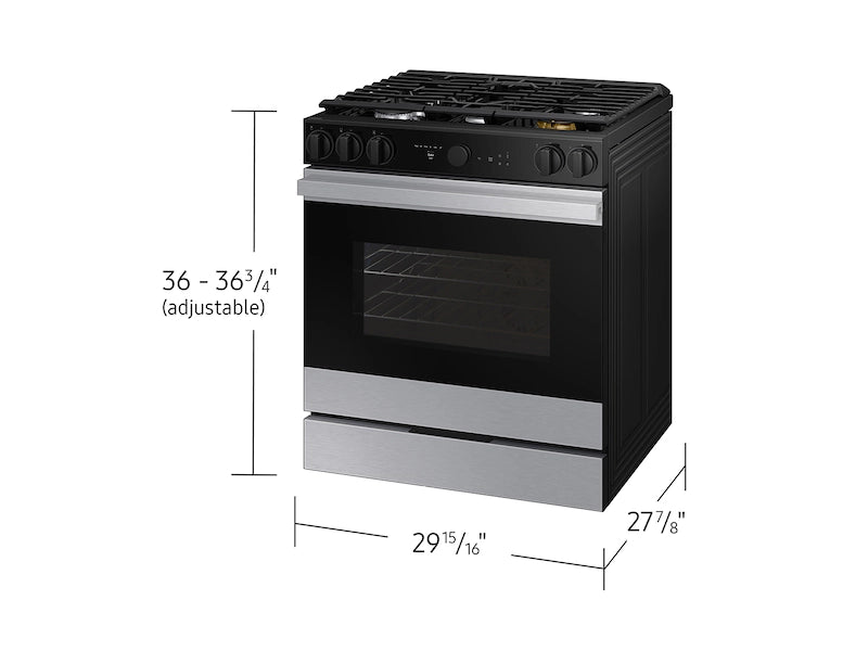 Bespoke 6.0 cu. ft. Smart Slide-In Gas Range with Smart Oven Camera & Illuminated Precision Knobs in White Glass