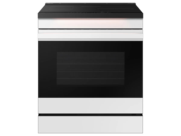 Bespoke 6.3 cu. ft. Smart Slide-In Induction Range with Ambient Edge Lighting™ & Air Sous Vide in White Glass