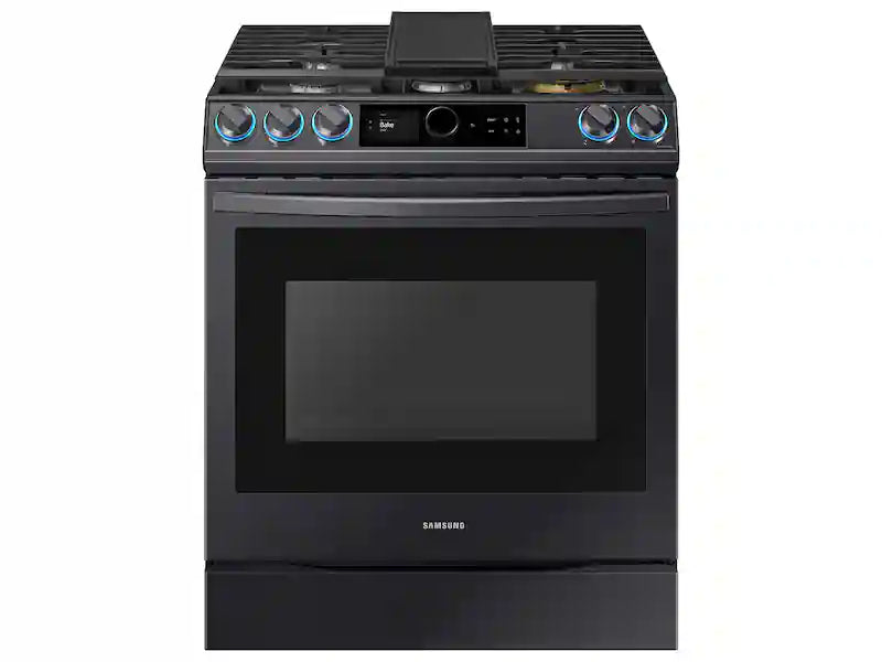 Bespoke Smart Slide-in Gas Range 6.0 cu. ft. with Smart Dial, Air Fry & Wi-Fi in White Glass