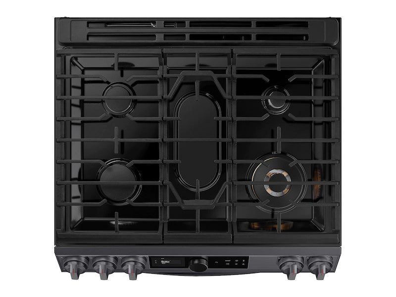 Bespoke Smart Slide-in Gas Range 6.0 cu. ft. with Smart Dial, Air Fry & Wi-Fi in White Glass
