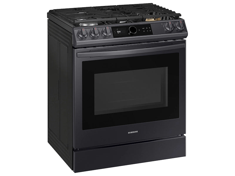 Bespoke Smart Slide-in Gas Range 6.0 cu. ft. with Smart Dial, Air Fry & Wi-Fi in White Glass