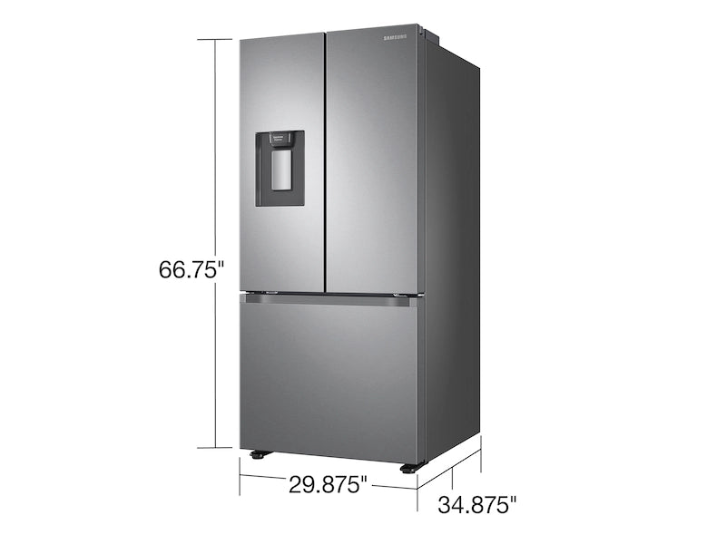 18 cu. ft. Smart Count22 cu. ft. Smart 3-Door French Door Refrigerator with External Water Dispenser in Fingerprint Resistant Stainless Steeler Depth 3-Door French Door Refrigerator in Black Stainless Steel