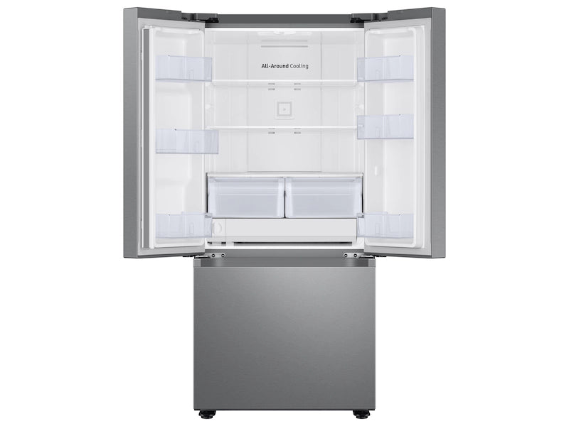 18 cu. ft. Smart Count22 cu. ft. Smart 3-Door French Door Refrigerator with External Water Dispenser in Fingerprint Resistant Stainless Steeler Depth 3-Door French Door Refrigerator in Black Stainless Steel