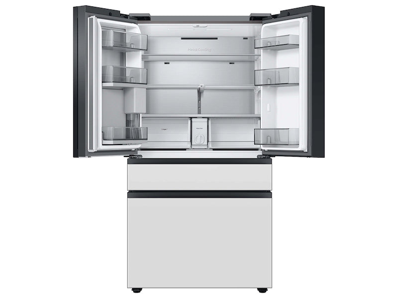 Bespoke 4-Door French Door Refrigerator (23 cu. ft.) with Beverage Center™ in Morning Blue Glass Top Panels and White Glass Middle and Bottom Panels