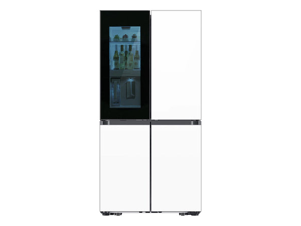 Bespoke Counter Depth 4-Door Flex™ Refrigerator (23 cu. ft.) with Beverage Zone™ and Auto Open Door in White Glass