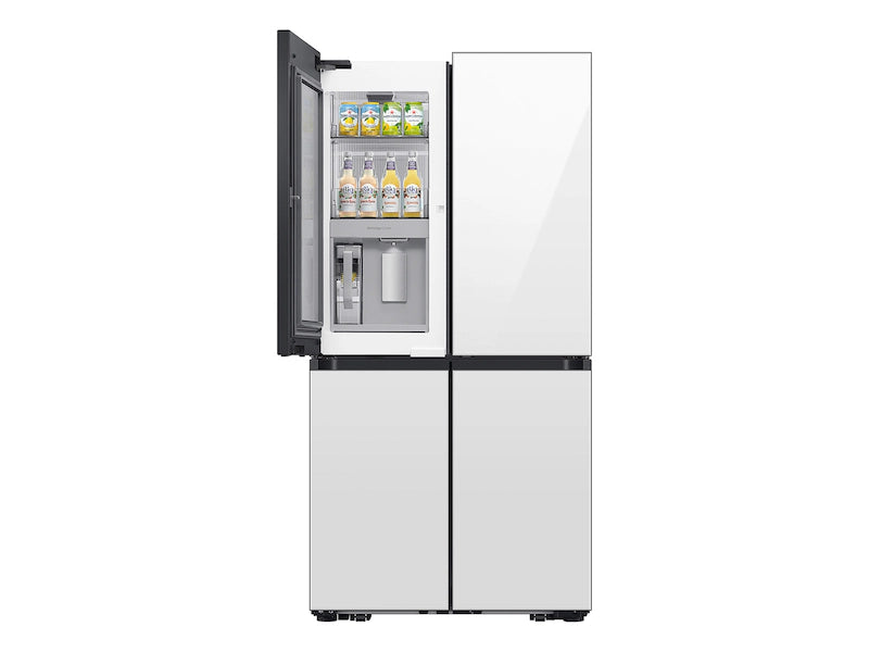 Bespoke Counter Depth 4-Door Flex™ Refrigerator (23 cu. ft.) with Beverage Zone™ and Auto Open Door in White Glass