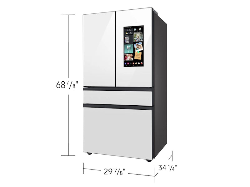 Bespoke 4-Door French Door Refrigerator (29 cu. ft.) with Family Hub™ in White Glass