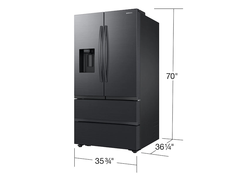 30 cu. ft. Mega Capacity 4-Door French Door Refrigerator with Four Types of Ice in Matte Black Steel