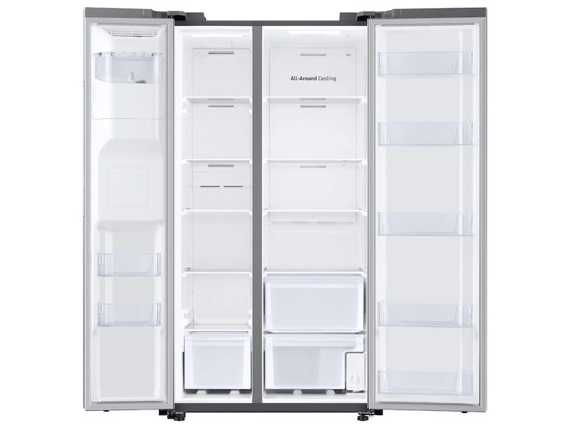 27.4 cu. ft. Large Capacity Side-by-Side Refrigerator in Black Stainless Steel