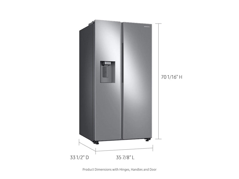 27.4 cu. ft. Large Capacity Side-by-Side Refrigerator in Black Stainless Steel